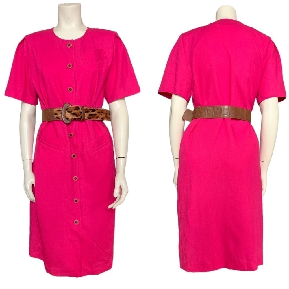VINTAGE RELANCE PINK SUMMER SPRING BELOW THE KNEE FRONT POCKET WOMEN SIZE MEDIUM